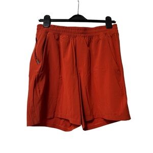 lululemon athletica Men's Orange Athletic Shorts with Zip Pocket